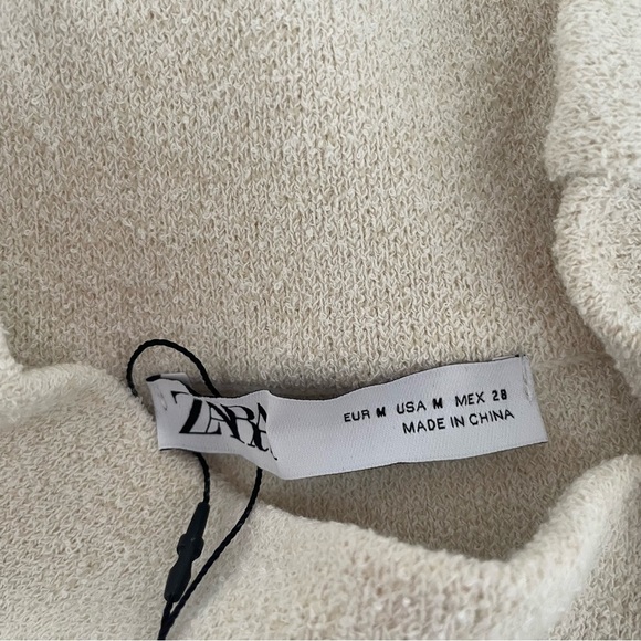 New! Zara Cream Oversized Mock Neck Sweater 37486 - Picture 4 of 10